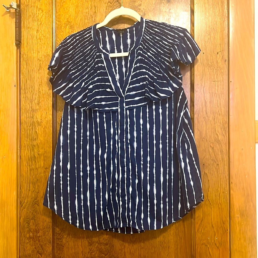 Ann Taylor Blue Smocked Top